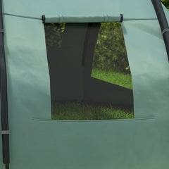 Outsunny Two Room Tunnel Tent Camping Tent for 3-4 Man with Windows, Covers, Carry Bag, for Fishing, Hiking, Sports, Green