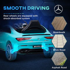 AIYAPLAY Mercedes-AMG CLA 45 Licensed 12V Kids Electric Car Ride on Car w/ Remote, Suspension Lights Music Horn - Light Blue