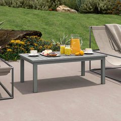 Outsunny 100cm x 60cm Aluminium Outdoor Coffee Table - Grey