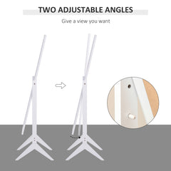 مرآة خلع الملابس المستقلة من هومكوم لغرفة النوم بزاوية قابلة للتعديل 148 × 47 سم، بيضاء