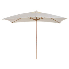 Outsunny 2 x 3m Wooden Garden Parasol Umbrella Outdoor Sun Shade Canopy, Cream White