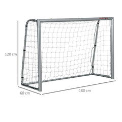 SPORTNOW 6ft x 4ft Football Goal, Set of 2 Football Net for Garden, Training Goal with Ground Stakes, Steel Frame