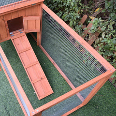 Pawhut 2 Floor Wooden Guinea Pigs Hutches House Bunny Coop Outdoor Garden Backyard, 158L x 58W x 68H cm