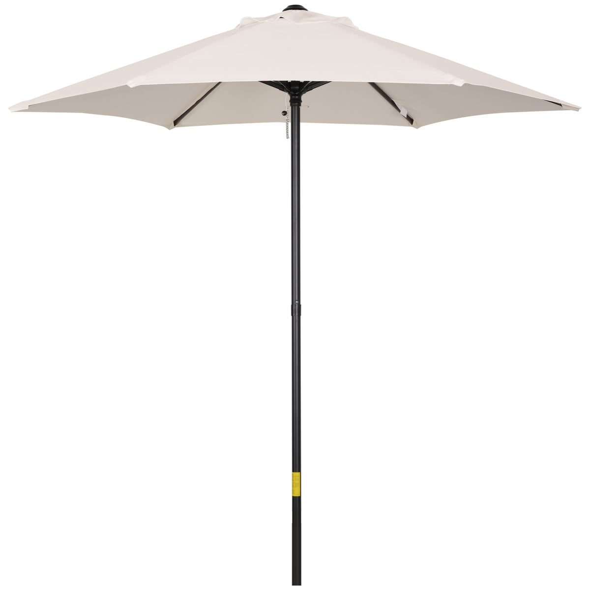 Outsunny 2m Garden Parasol Umbrella, Outdoor Sun Shade with 6 Sturdy Ribs for Balcony, Bench, Garden, Cream White