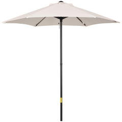 Outsunny 2m Garden Parasol Umbrella, Outdoor Sun Shade with 6 Sturdy Ribs for Balcony, Bench, Garden, Cream White