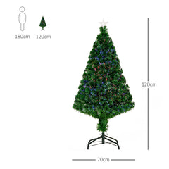 HOMCOM 4FT Pre-Lit Fibre Optic Artificial Christmas Tree Holiday Xmas D√É¬©cor with Tree Topper Multi-Colour