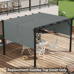 Outsunny 2 Pcs UV Protection Pergola Replacement Canopy, Pergola Shade Cover, Easy to Install, for 3 x 3(m) Pergola, Dark Grey