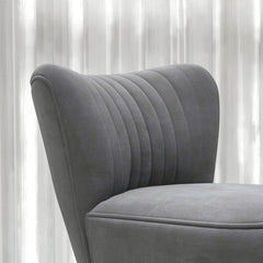 HOMCOM Velvet-Feel Tub Accent Chair - Grey