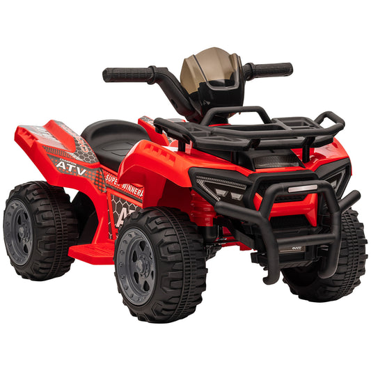 HOMCOM 6V Kids Electric Ride on Car Toddlers Quad Bike All Terrain Vehicle Toy With Music for 18-36 months Red