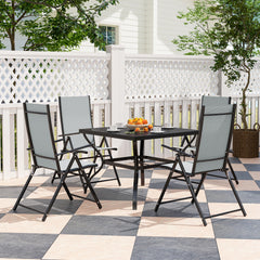 Outsunny Five-Piece Steel Frame Patio Set - Grey/Black