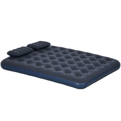 Outsunny Inflatable Double Air Bed, with Hand Pump - Blue