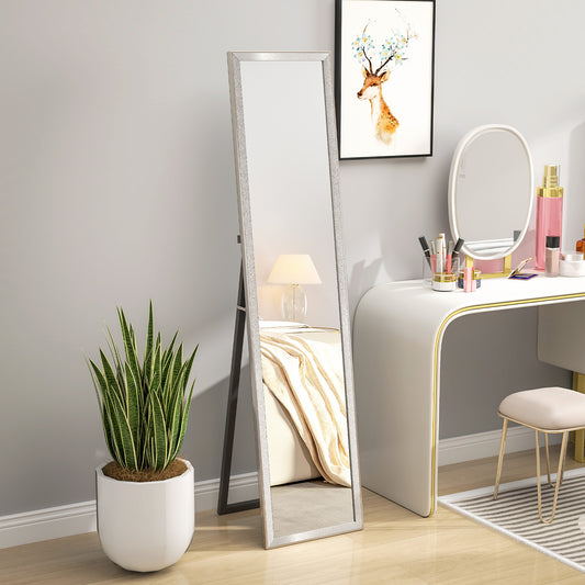 HOMCOM Glitter Frame Full-Length Mirror - Silver