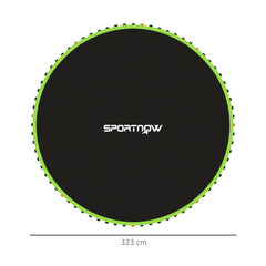 SPORTNOW Replacement Trampoline Mat with Spring Pull Tool, 72 V-Hooks, for 12ft Trampoline using 14cm Springs, Green