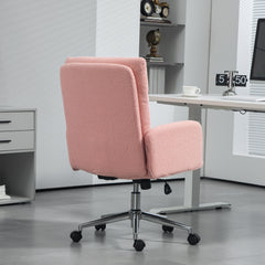 HOMCOM 91-99cm Sherpa Fleece Office Chair - Pink