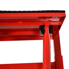 DURHAND 150KG Steel Motorbike Jack Lift Rubber Platform Crank Lift Manual Repair Clean Hoist Table Assist Off-Road Dirt Bike Stand Red 27.5/39.5 Hcm