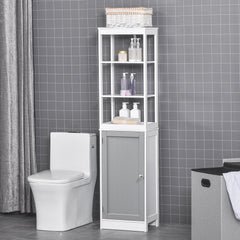 kleankin Tall Bathroom Cabinet Free Standing Slimline Cupboard Tallboy Unit Storage Organiser for Bathroom, Living Room, Kitchen