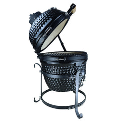 Outsunny Cast Iron Ceramic Charcoal BBQ Oven Black