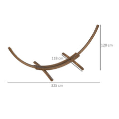 Outsunny 3.25m Wooden Hammock Stand Universal Fit Garden Picnic Camp Accessories, Brown