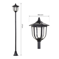 Outsunny Outdoor Garden Solar Post Lamp Sensor Light LED Lantern Bollard Pathway Torch Light 1.77m Tall