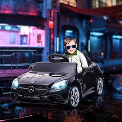 AIYAPLAY Benz SLC 300 Licensed 12V Electric Car for Kids, Kids' Electric Ride on with Parental Remote, Music Lights, Suspension Wheels for 3-6 Years, Black