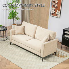 HOMCOM Three-Seater Linen-Look Sofa - Beige