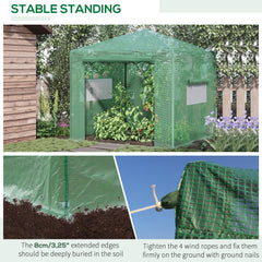 Outsunny Pop-up Small Greenhouse, Outdoor Walk-in Tomato Greenhouse with Carrying Bag, PE Cover, Steel Frame, Green, 2.4L x 1.8W x 2.4H m