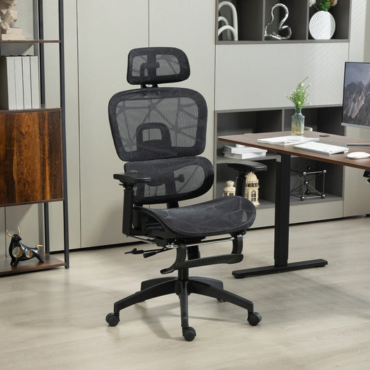 HOMCOM Multi-Adjustable Mesh Office Chair - Black