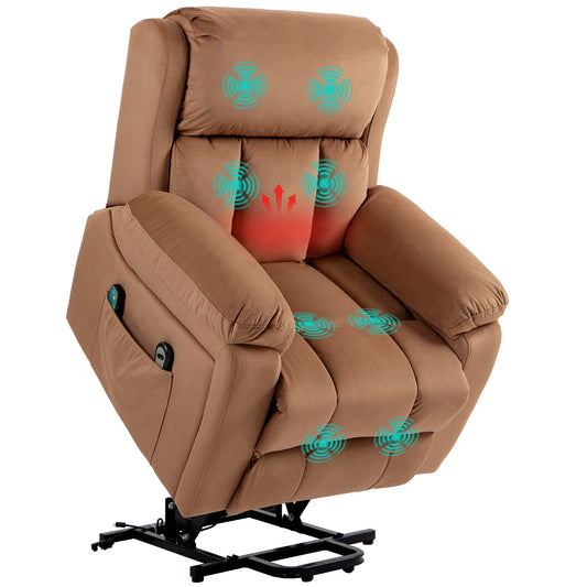 HOMCOM Eight Massage Point Electric Reclining Lift Chair, with Remote - Brown