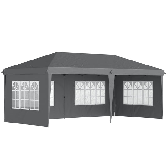 Outsunny 3 x 6m Pop-Up Gazebo, with Removable Walls - Grey