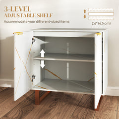 HOMCOM Elegant Storage Sideboard - White/Gold-Tone