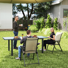 Outsunny Set of Two Folding Outdoor Chairs - Brown/Black