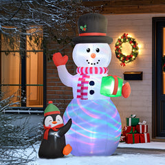 Outsunny 8ft Inflatable Christmas Snowman, with Accessories