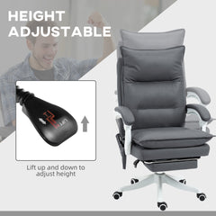 Vinsetto Vibration Massage Office Chair with Heat, Ergonomic Computer Desk Chairs, Faux Leather Desk Chair with Footrest, Armrest and Reclining Backrest, Charcoal Grey