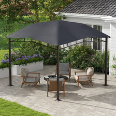 Outsunny 3x3(m) Outdoor Gazebo Garden Gazebo Pavilion Sunshade Canopy Tent with Steel Frame, Grey