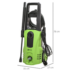 DURHAND 1800W High√Ç Pressure√Ç Washer, 150 Bar Pressure, 510 L/h Flow, High-Performance Portable Power Washer Jet Wash Cleaner with 6M Hose, Snow Foam Bottle for Garden, Car, Furniture, Green