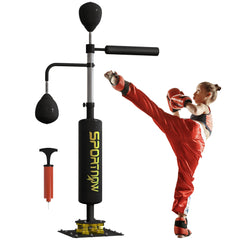 SPORTNOW Boxing Bag, Freestanding Punching Bag, with Reflex Bar, Speed Balls, Black