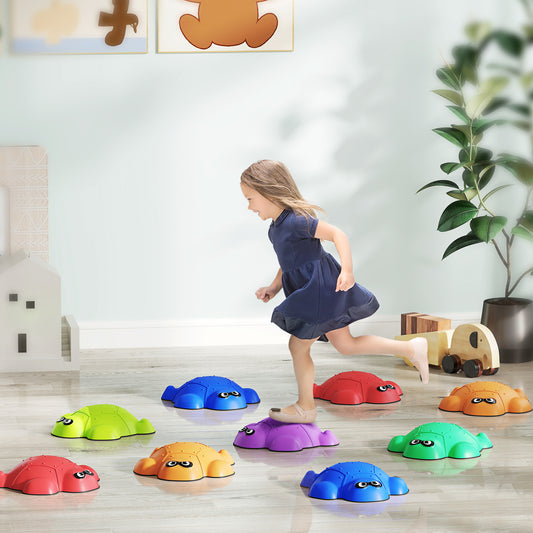 AIYAPLAY 9 PCS Balance Stepping Stones with Non-slip Edge, Indoor Outdoor Obstacle Courses for Kids Ages 3-8 Years, Multicoloured