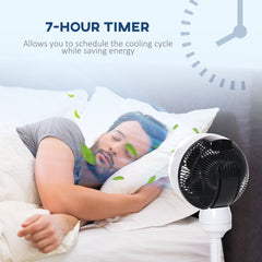 HOMCOM 9'' Air Circulator Fan 3 Speed 3 Mode, 70√Ç¬∞ Oscillation 90√Ç¬∞ Vertical Tilt, Height Adjustable, Remote Controller, for Living Room, Bedroom, Office, Black and White