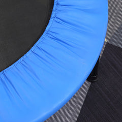 HOMCOM â96cm Mini Fitness Trampoline Home Gym Yoga Exercise Rebounder Indoor Outdoor Jumper with Safety Pad, Support Up to 100 KG, Blue and Black