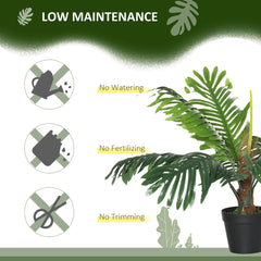مجموعة من شجر النخيل الاصطناعي المزخرف من Outsunny، قطعتين، 60 سم، مع وعاء حضانة، شجرة استوائية مزيفة للديكور الداخلي والخارجي