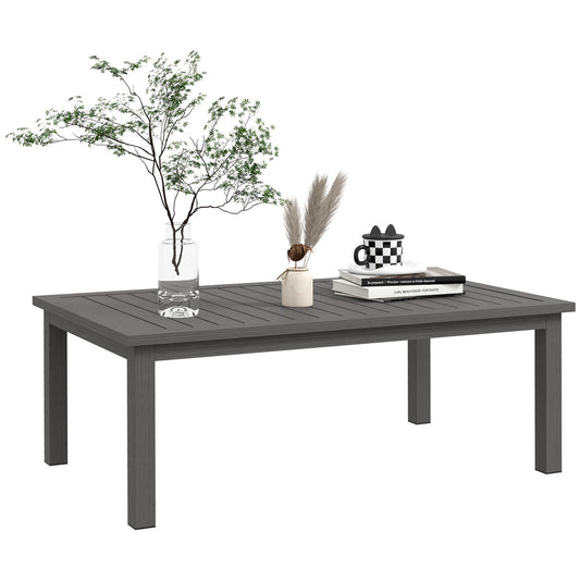 Outsunny 100cm x 60cm Aluminium Outdoor Coffee Table - Brown