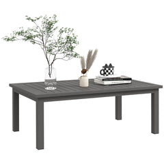 Outsunny 100cm x 60cm Aluminium Outdoor Coffee Table - Brown