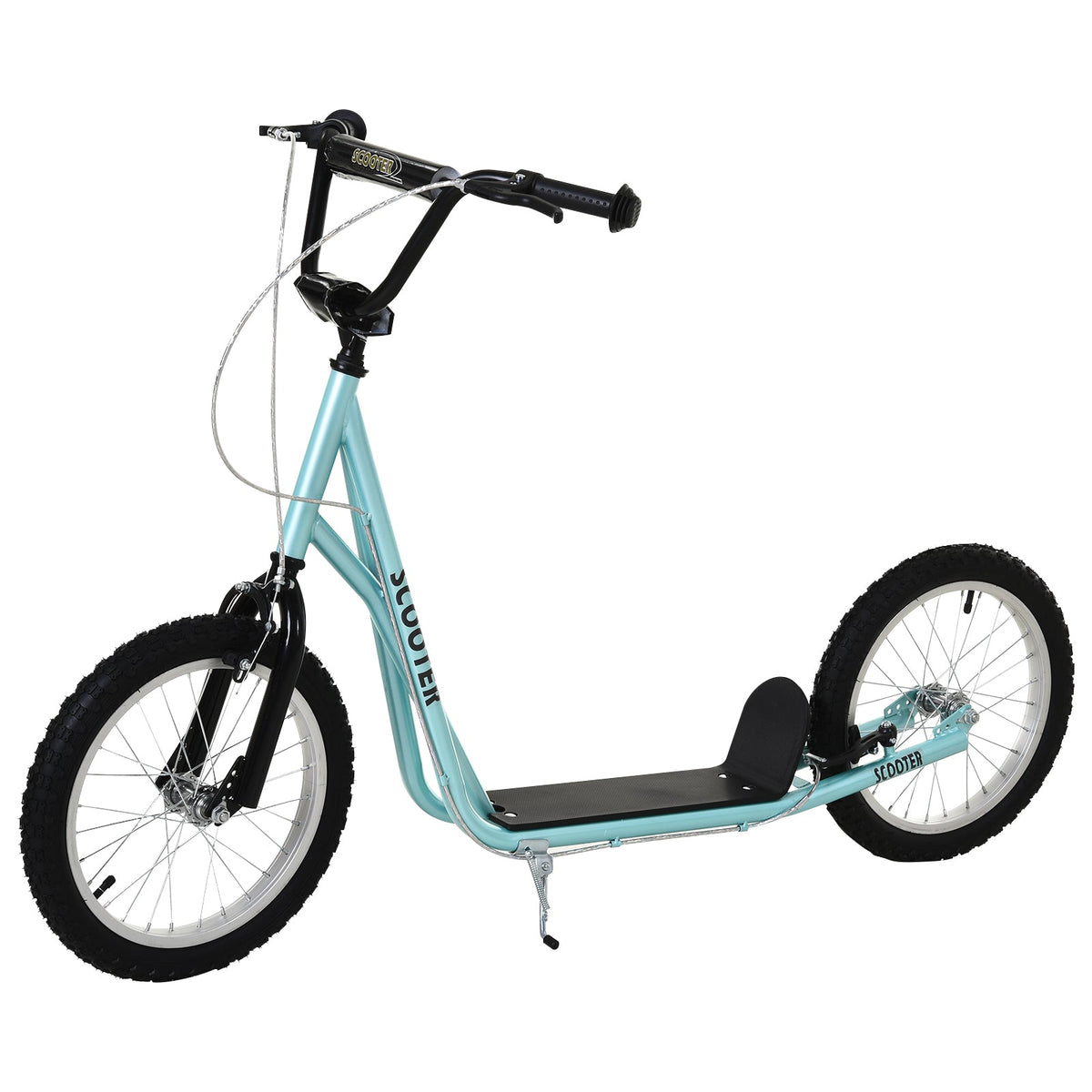 HOMCOM Kick Scooters for Kids with Adjustable Height, Anti-Slip Deck, Dual Brakes, Rubber Tyres, for Boys and Girls Aged 5+ Years Old - Blue