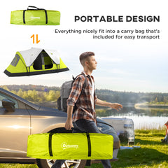 Outsunny Camping Tent for 6-8 Man with 2000mm Waterproof Rainfly and Carry Bag for Fishing Hiking Festival, Yellow