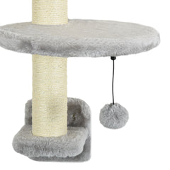 PawHut Three-Piece Wall-Mounted Cat Shelves, with Hammock, Ladder, Platforms, Scratching Post - Grey