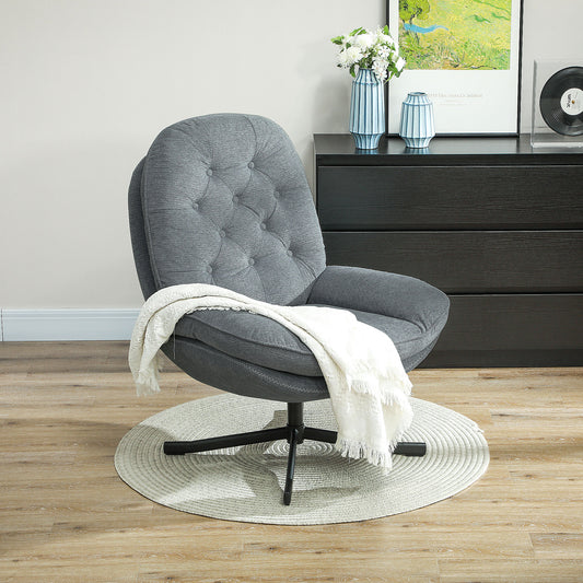 HOMCOM Relaxed Swivel Armchair - Grey