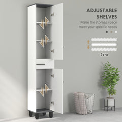 HOMCOM 190cm Slim Bathroom Storage Cabinet - White