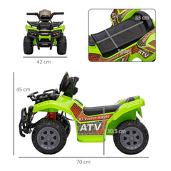 HOMCOM 6V Kids Electric Ride on Car Toddlers Quad Bike All Terrain Vehicle Toy With Music for 18-36 months Green