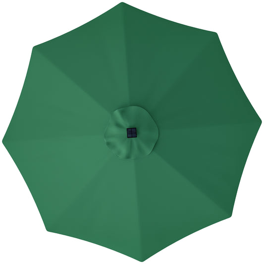 Outsunny 3 m Replacement Parasol Canopy with Top Vent, UPF 50+ Garden Parasol Replacement Canopy, 8 Rib Parasol Cover Replacement Fits Various Frames, Green