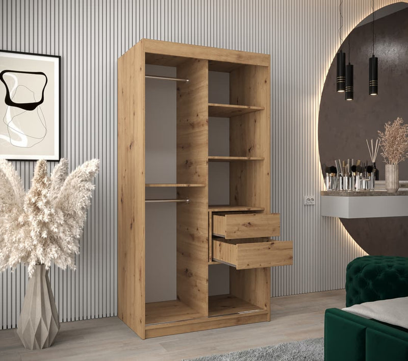 Roma I Sliding Door Wardrobe 100cm